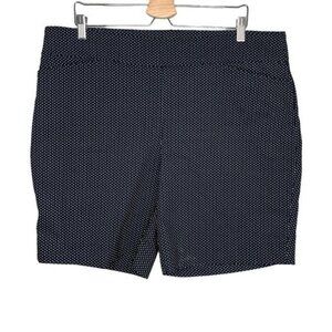 Hilary Radley navy geometric 9” chino Golf Dress shorts size XXL